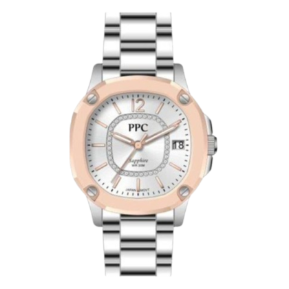Paris Polo Club PPC-EF25-SL-WE Solid Steel Band Women Watch